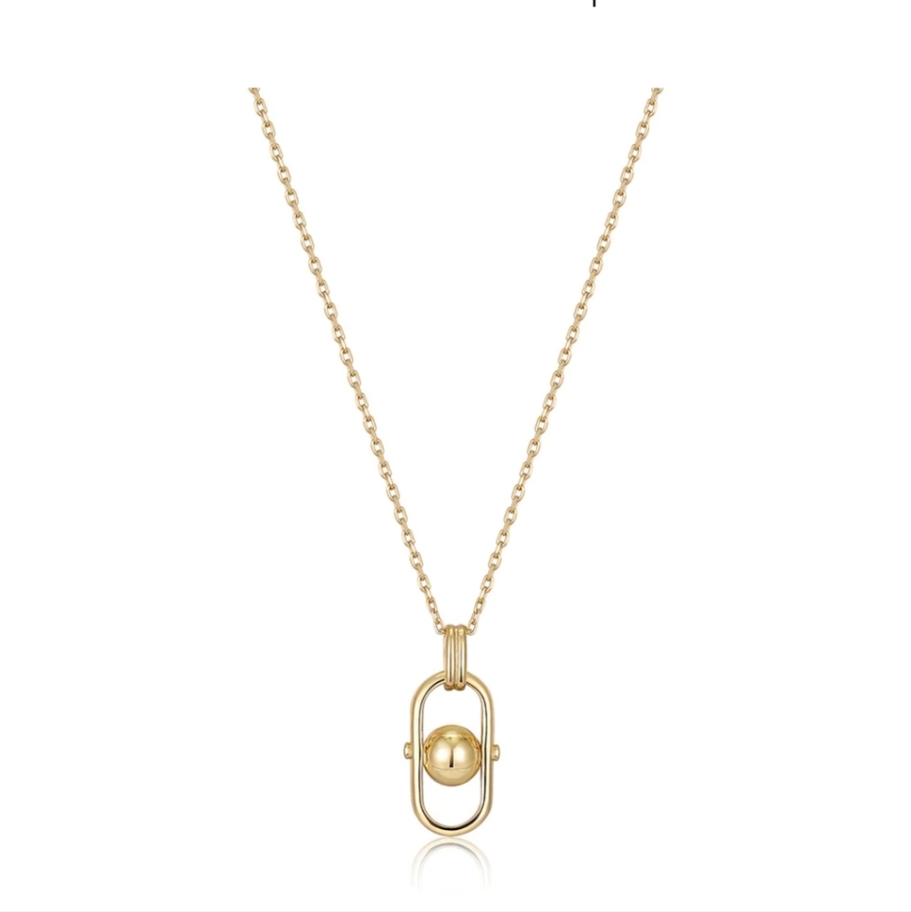 Ania Haie Gold Orb Link Drop Pendant Necklace New